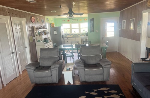 Alligator Point House | Private beach and Bay with a Dock. Ground Level home, Ocean front property