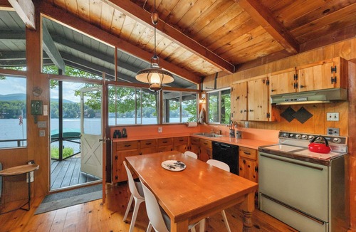 Alton Bay Cabin | Private Cabin Island Escape Boat Required Pets Retreat Lakefront sleeps 10