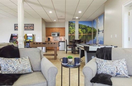 Mount Mourne House | Private Cove Lakefront Dock Hot Tub Firepit Game Room Sleeps 14