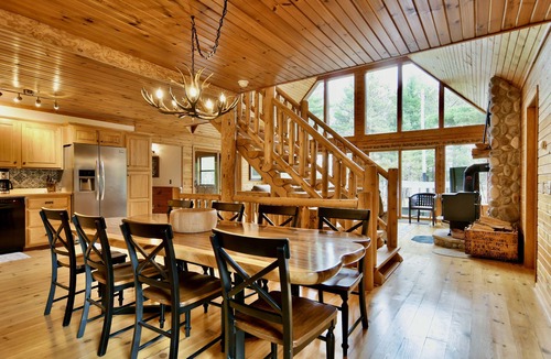 Spooner Ski Chalet | Private Lake Resort: sandy beach, home theater, fire pit, pontoon