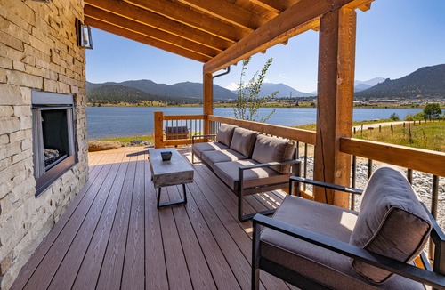 Estes Park Cabin | Private Lakefront Cabin - Jacuzzi, Indoor/Outdoor Fireplace, Two Large Patios,