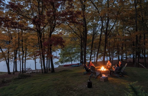 Pocono Mountain Lake House | Private Lakefront, Hot Tub, Pool, Kayaks, Pets Games, Fireplace