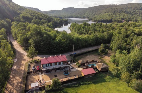 Mandeville Ski Chalet | Private log cabin resort, 30 people, pool, spa, games room, and +.