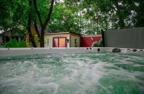 Manchaca Cottage | Private Respite Breathe Deeply Cabin with Garden, SwimSpa/Hot Tub, Fire Pit