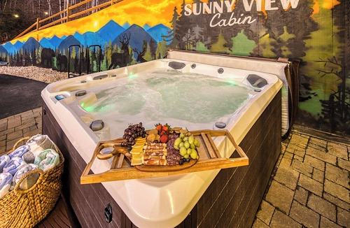 Blairsville Cabin | Private Sunset-view Cabin Hot Tub Sauna Game Room Dog-friendly