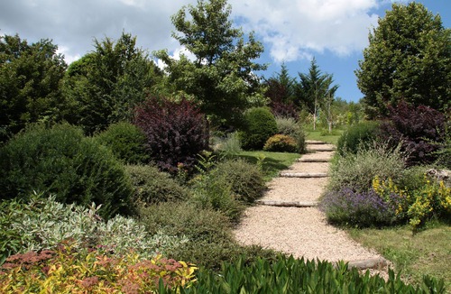 L'Abergement-de-Varey House | Property for rent large landscaped garden and terrace with beautiful view of the valley