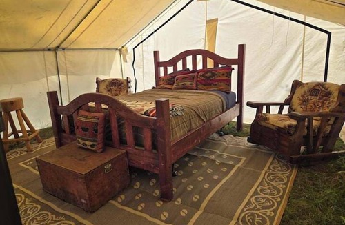 Saddlestring House | Prospector Wall Tent, Prospector Wall Tent by the Stream
