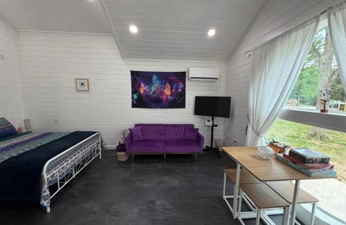 Cape Girardeau Resort | Purple Tiny Home With Fire Pit and Nature
