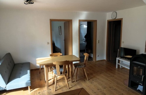 Peiting Apartment | Quaint apartment with a terrace, a fireplace, and a bar