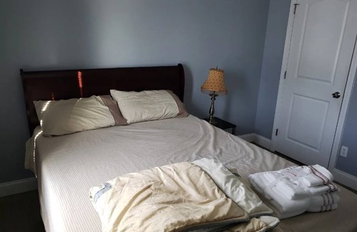 Fall River House | Queen bed close to everything.