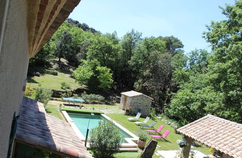 Saint-Victor-des-Oules House | Quiet, air-conditioned, not overlooked, HEATED SWIMMING POOL, 10min Uzès for 12 people.