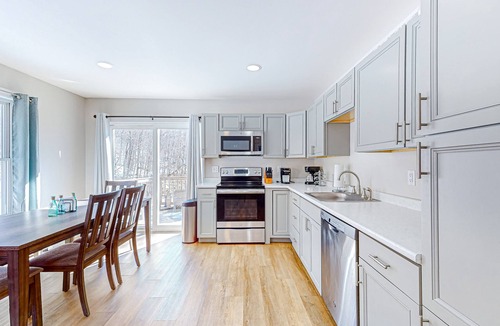 Dedham House | Quiet duplex with private deck, peaceful views, grill, & private W/D