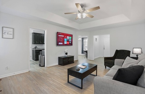 Clarksville House | Ranch home with a cozy fireplace, game room, and large fenced backyard. Recently updated with fresh paint and new flooring. Just 1min to Wilma Rudolph Events Center, 7-min to F&M Bank Arena, and 45-min to Nashville. 🏡🎮 Book now!