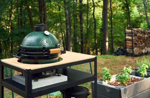 Millville House | Red A Frame Shenandoah Escape Fire Pit BBQ