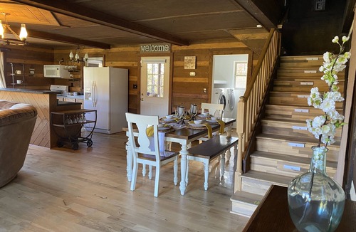 Mount Airy Cabin | Red-Roof Cabin Suite with Hot Tub & Blue Ridge Views!