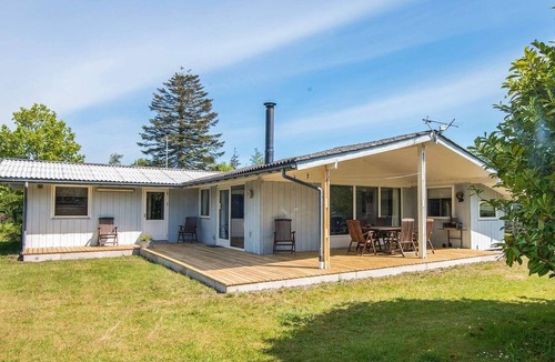 Skødshoved Strand House | Refined Holiday Home in Knebel with Terrace