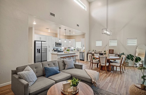 El Paso House | Relax and recharge in this stylish West El Paso home featuring a spacious king suite, dedicated workspace, and a private fenced backyard with BBQ grill and outdoor seating. Minutes from shopping, dining, and hiking trails, it’s the perfect stay!