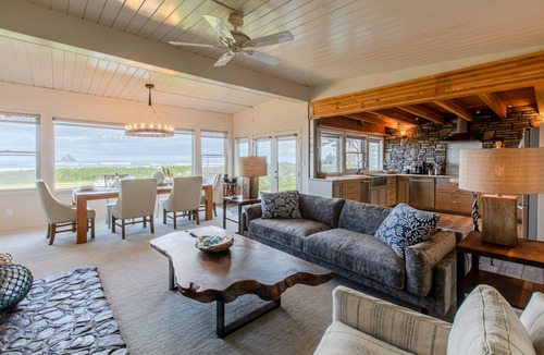 Arch Cape House | Relaxed Oceanfront Living, Direct Beach Access, Dog-Friendly, Balconies, Fireplace, Yard, Ping Pong