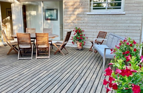 Le Canon House | Renovated Landaiser house with great terraces and garden, central + close to the beach