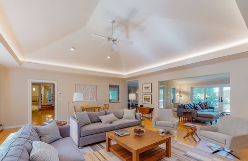 Boothbay Harbor House | Renovated Juniper Point gem with wraparound deck & Westerly water views