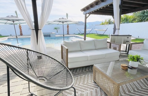 Indio House | Resort style home saltwater pool, spa, & spacious backyard!