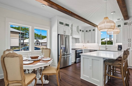 Carrabelle House | Resort-style pool, private beach, water view! 1-min walk to beach!