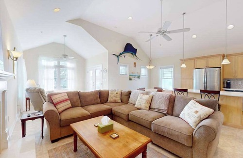 Montego Bay House | Restful getaway with pool, tennis, patio, fireplace, jetted tub, & central AC