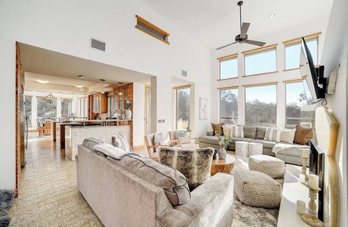 Blanco Villa | River front villa w/pool, BBQ, hiking, fireplace