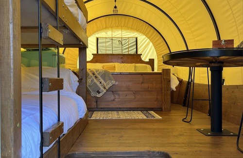 Lillington House | River-Front Wagon Glamping- The Dogwood