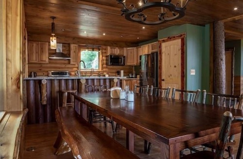 Lake Placid House | River Road Log Lodge overlooking Whiteface Mt