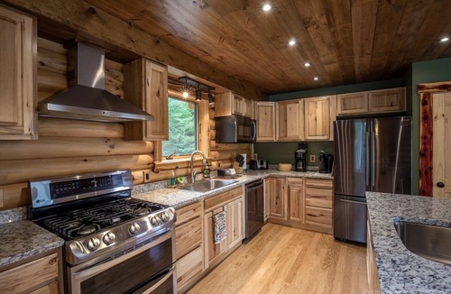 Lake Placid House | River Road Log Lodge overlooking Whiteface Mt