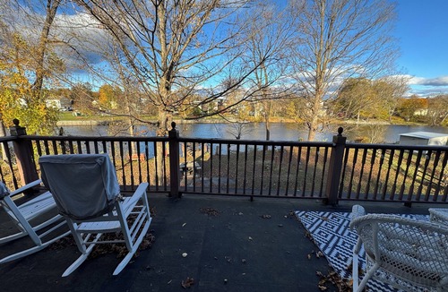 Fort Edward House | Riverfront 2-bedroom house with tons of light, AC, deck & patio. Pet Friendly