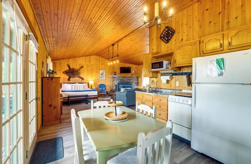 Berryville Cabin | Riverfront Berryville Retreat w/Fire Pit & BBQ!
