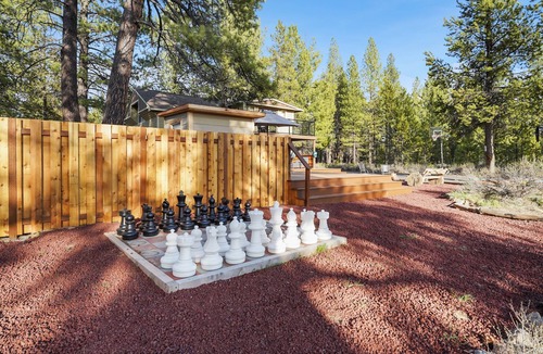 Sunriver Cabin | Riverfront Cabin w/Trails, Hot Tub, Wood Stove, AC & River Views + dogs OK
