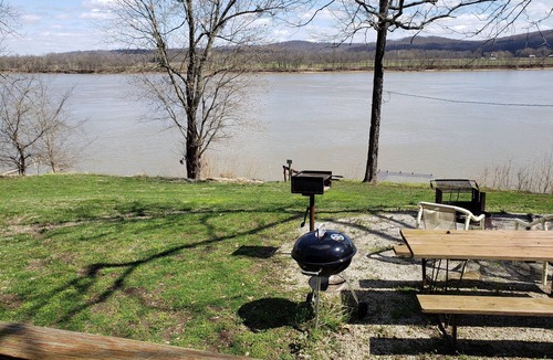 Derby Cabin | Riverfront Cabin with hot tub