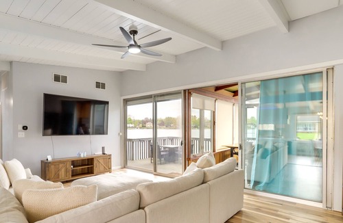 Elkhart House | Riverfront Elkhart Rental: Deck & Ping Pong Table!