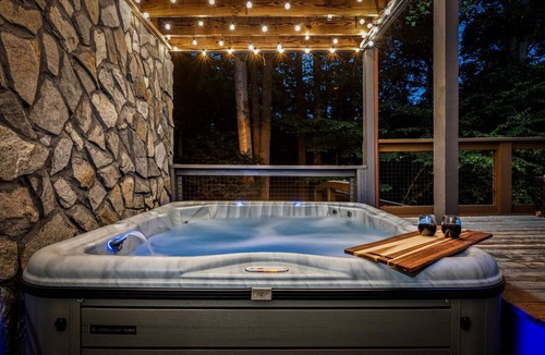 Mount Airy Cabin | Riverfront Escape: Pool, Hot Tub, Disc Golf, Fire Pit, Games, Adventure Tower