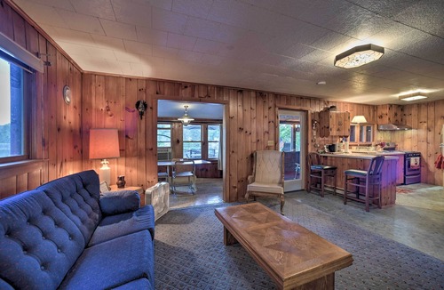 Lake Luzerne Cabin | Riverfront Escape w/Dock: 19 Mi to Saratoga!