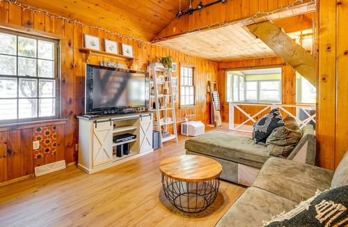 Lake Luzerne-Hadley Cottage | Riverfront Hadley Getaway w/ Fire Pit & Boat Dock!