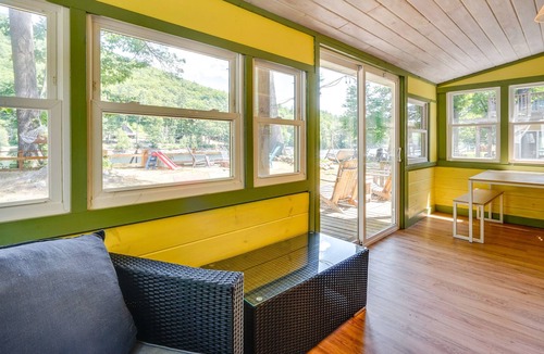 Lake Luzerne-Hadley Cottage | Riverfront Hadley Getaway w/ Fire Pit & Boat Dock!