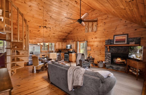 Ellijay Cabin | Riverfront, Hdtv, Flat Lot, Grassy Yard!