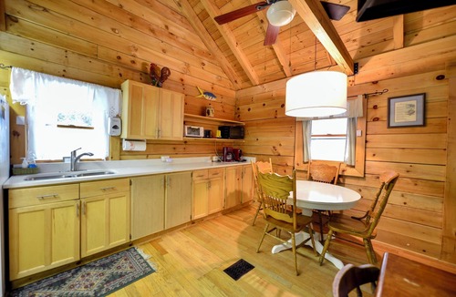 Millers Creek Cabin | Riverfront Log Cabin w/Private Waterfall, Firepit & Panoramic Deck