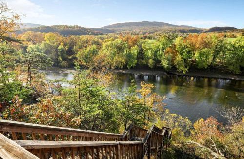 Paw Paw House | Riverfront Log Cabin w Fireplace Grill & Fire Pit
