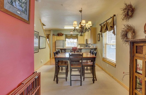 Government Camp Condo | Riverfront mountain townhouse with pool & hot tub, patio, & easy ski access