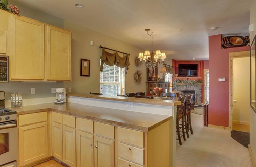 Government Camp Condo | Riverfront mountain townhouse with pool & hot tub, patio, & easy ski access