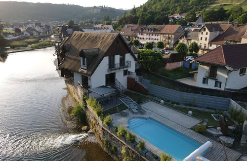 Ornans Villa | Riverfront villa, large private heated pool, SPA Jacuzzi