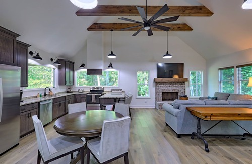 Dahlonega Cabin | Riverfront with Arcades & Firepit, No Service Fee!