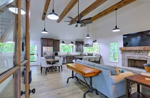 Dahlonega Cabin | Riverfront with Arcades & Firepit, No Service Fee!