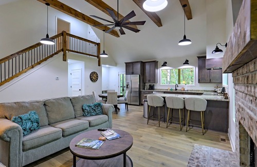 Dahlonega Cabin | Riverfront with Arcades & Firepit, No Service Fee!