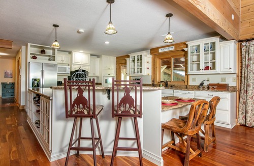Rutherfordton House | Riverside opulence with game room, private heated pool, hot tub & firepit